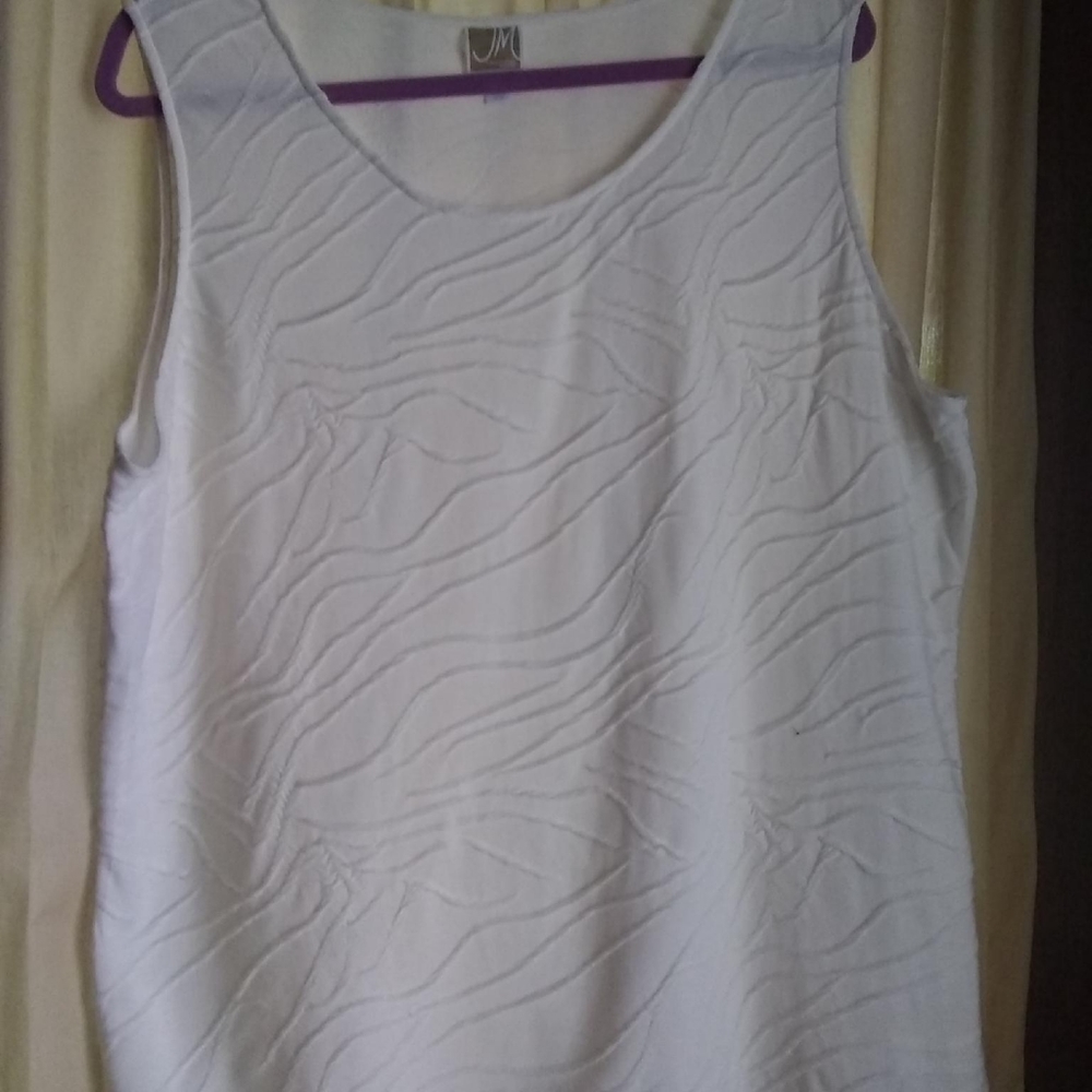 White tank top with detail.
